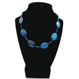 Women's Blue Faux Turquoise Stone Beaded Necklace
